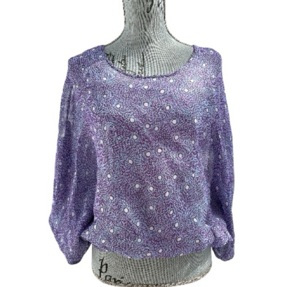 Silk Diane von Furstenberg Purple Silky Floral Summer Blouse Unique Top